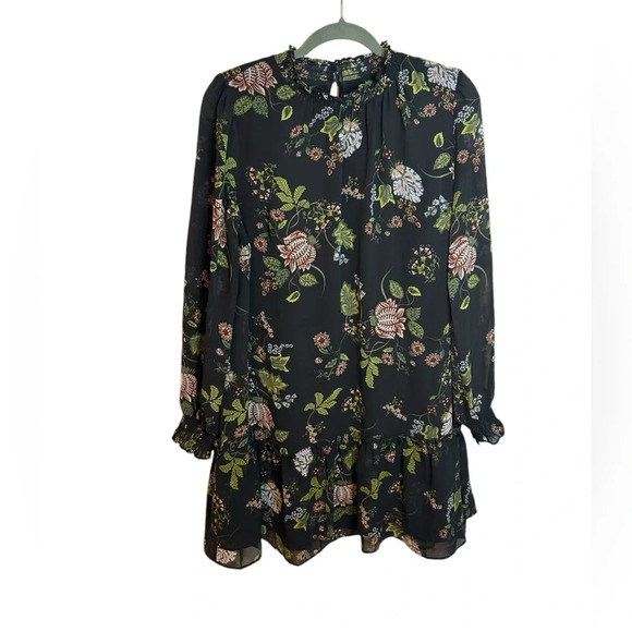 Loft Floral Long Sleeve Smocked Ruffle Dress - Picture 1 of 6